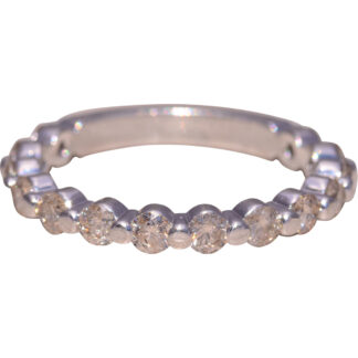The Everglow Band: Shared Prong Natural Diamond Band in White Gold