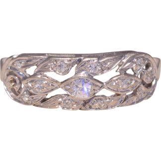 The Enchanted Vine: Natural Diamond Filigree Band in White Gold