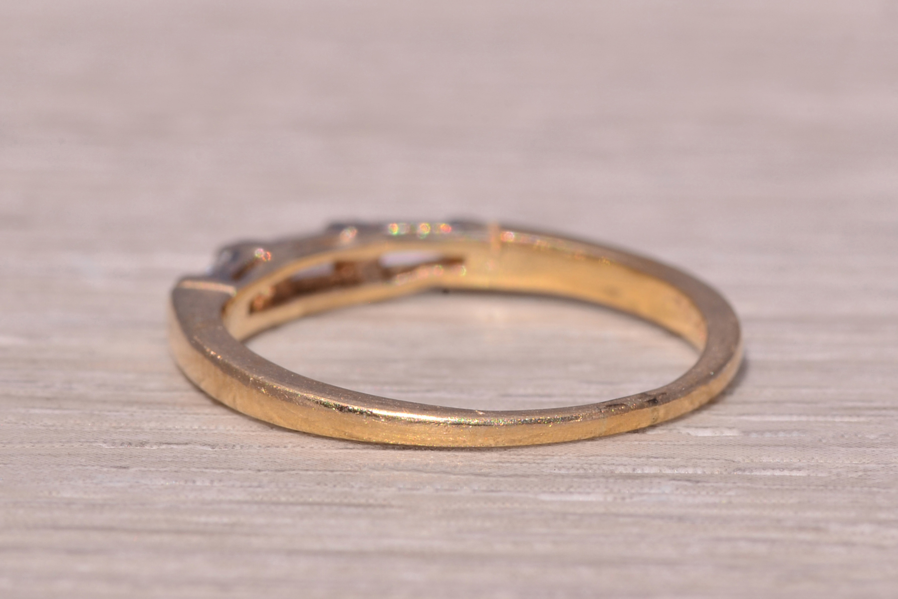 The Deco Duo: Matched Pair of Natural Diamond Bands in Yellow Gold - Image 4