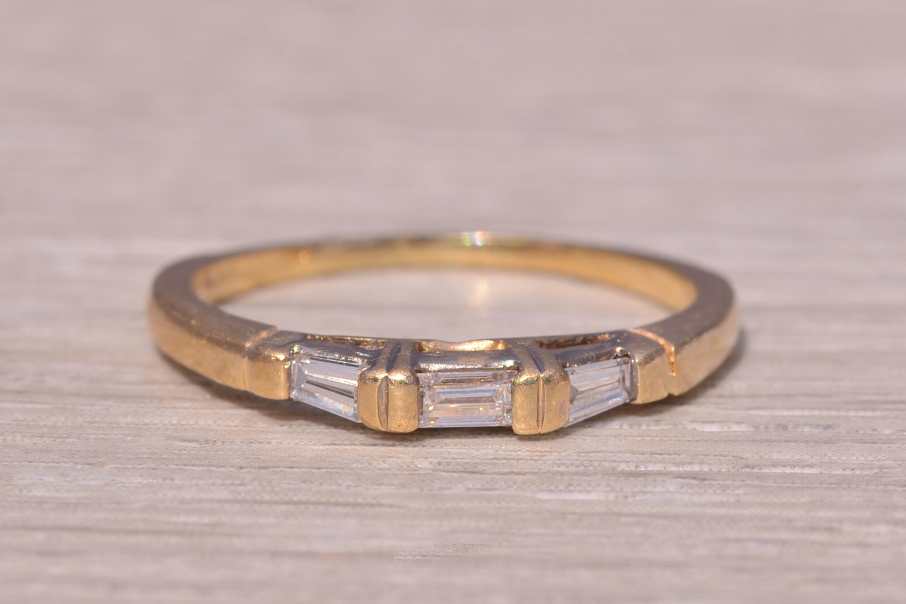 The Deco Duo: Matched Pair of Natural Diamond Bands in Yellow Gold - Image 7
