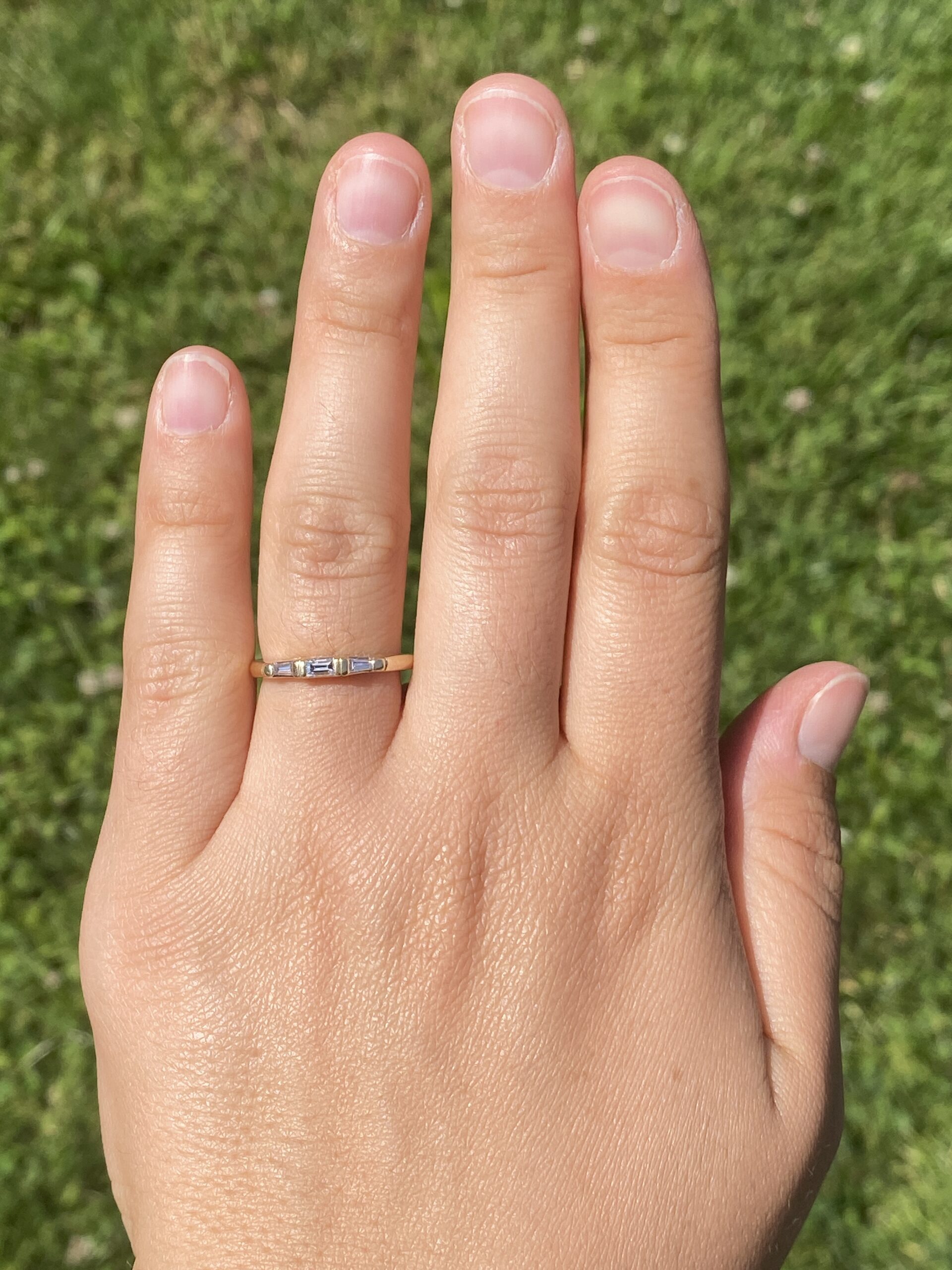 The Deco Duo: Matched Pair of Natural Diamond Bands in Yellow Gold - Image 9