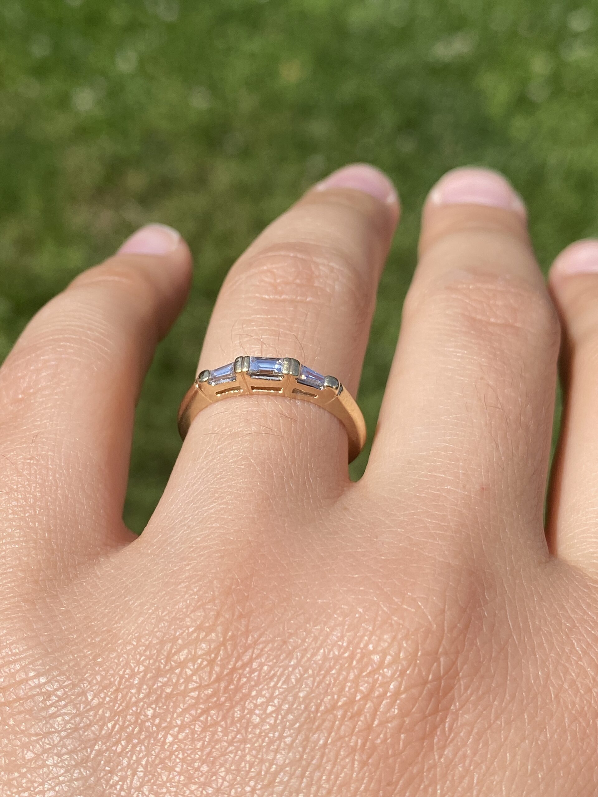 The Deco Duo: Matched Pair of Natural Diamond Bands in Yellow Gold - Image 11