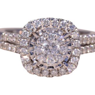 The Radiant Cluster: Lab Grown Diamond Ring in White Gold
