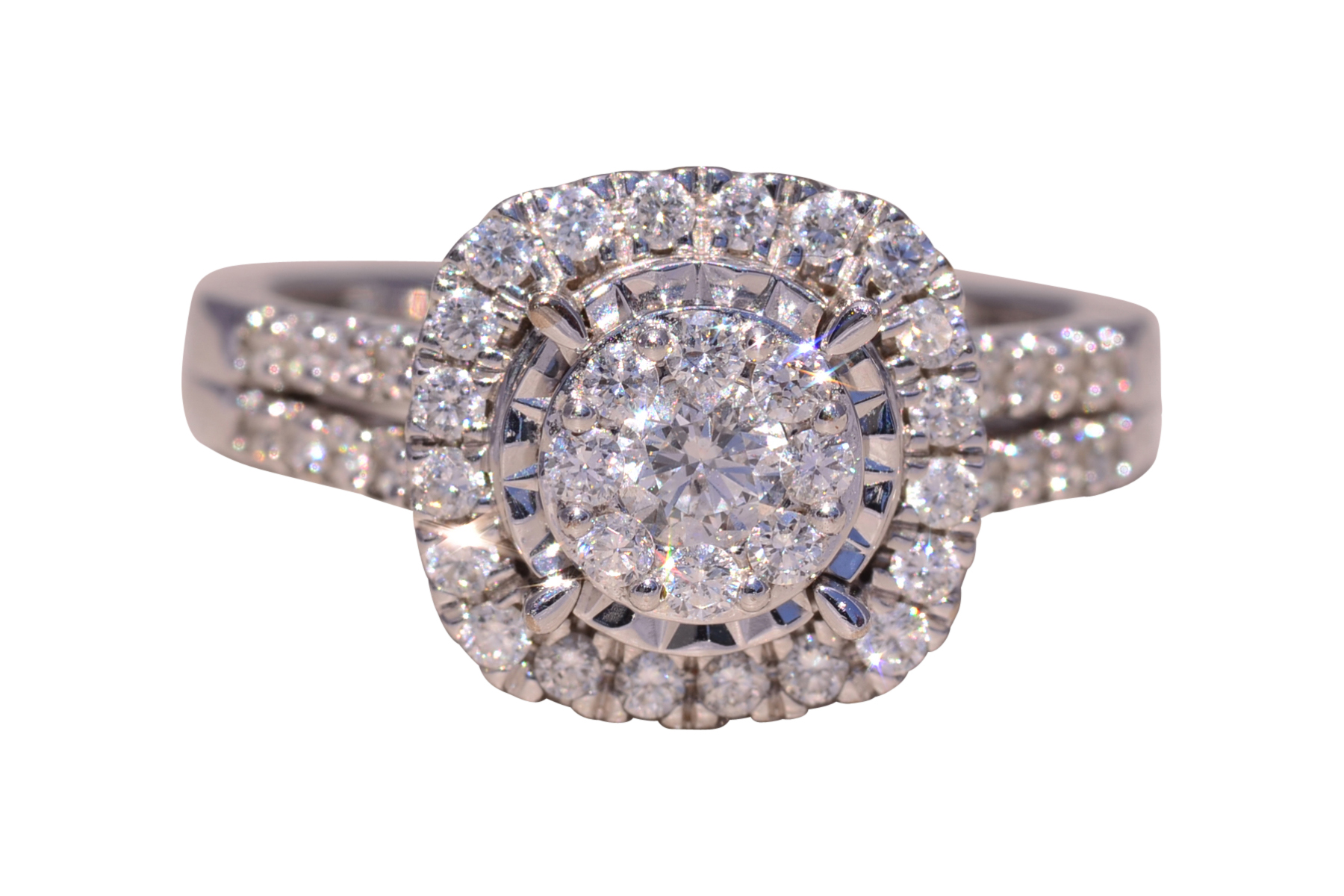 The Radiant Cluster: Lab Grown Diamond Ring in White Gold