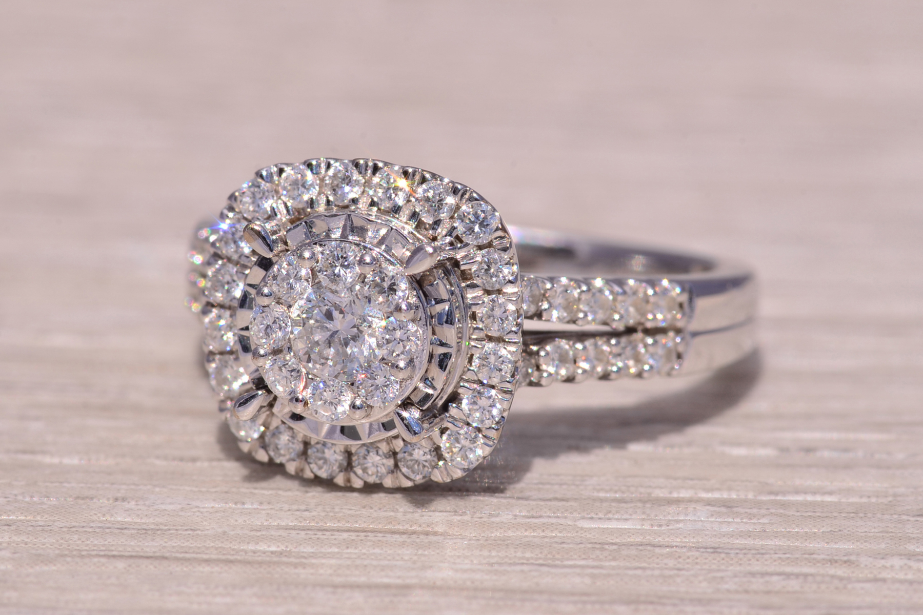The Radiant Cluster: Lab Grown Diamond Ring in White Gold - Image 3
