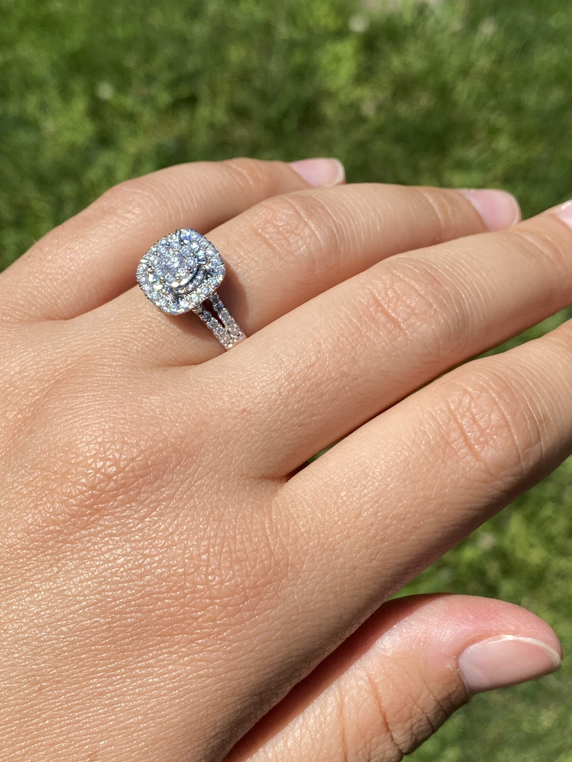 The Radiant Cluster: Lab Grown Diamond Ring in White Gold - Image 9