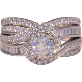 The Eternal Embrace: Natural Diamond Wedding Set in White Gold