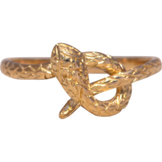 The Golden Serpent: Engraved Snake Ring in Yellow Gold