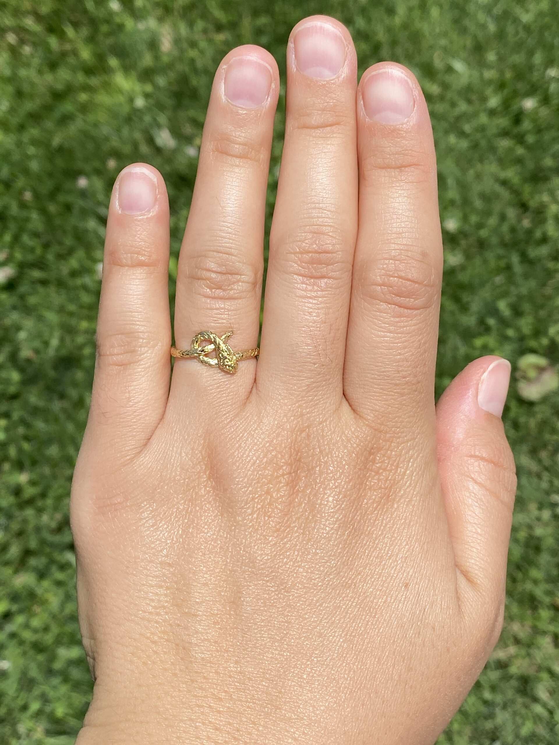 The Golden Serpent: Engraved Snake Ring in Yellow Gold - Image 8