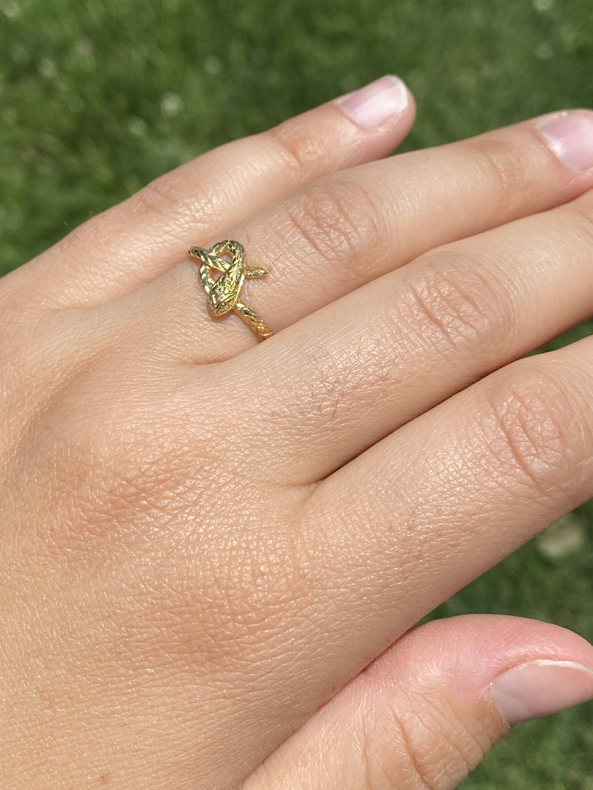 The Golden Serpent: Engraved Snake Ring in Yellow Gold - Image 9