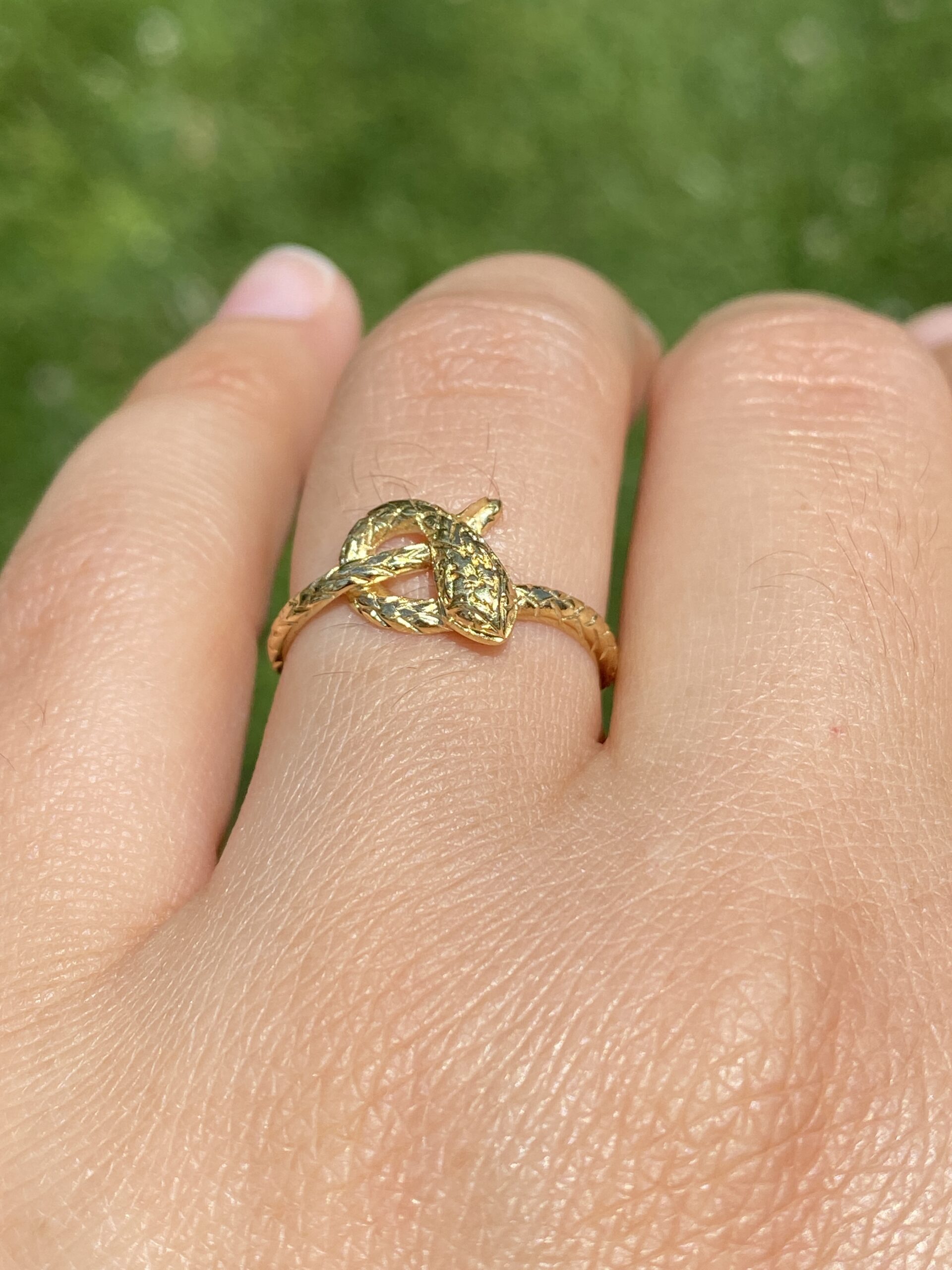 The Golden Serpent: Engraved Snake Ring in Yellow Gold - Image 10