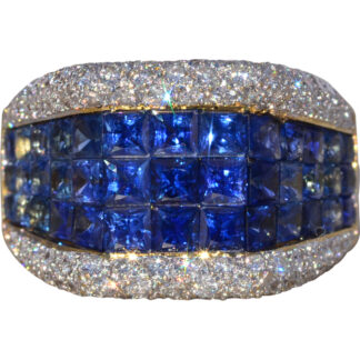 SOLD - The Sapphire Vanguard: Sapphire and Natural Diamond Ring in Yellow Gold