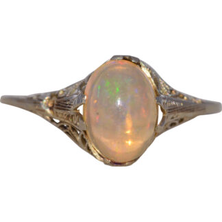 The Opaline Grace: Crystal Opal Ring in White Gold