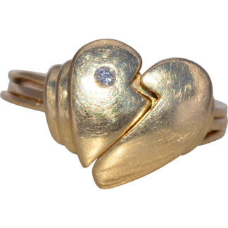 The Secret Devotion: Natural Diamond Hidden Message Heart Ring in Yellow Gold