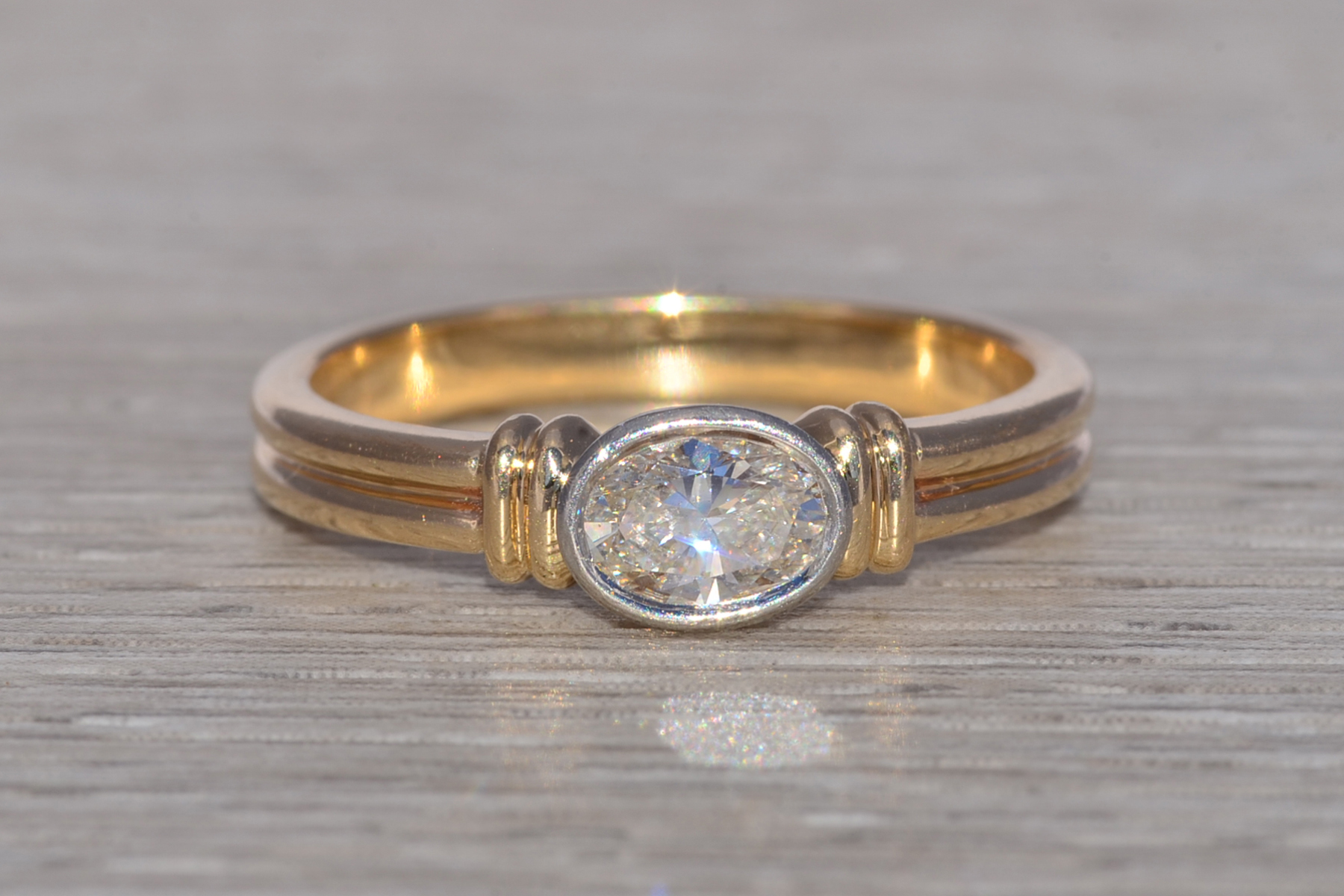 The Meridian Bezel: Natural Diamond Ring in Two-Tone Gold - Image 2
