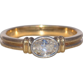 The Meridian Bezel: Natural Diamond Ring in Two-Tone Gold