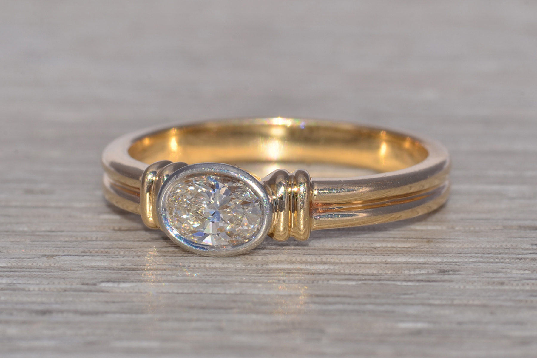 The Meridian Bezel: Natural Diamond Ring in Two-Tone Gold - Image 3