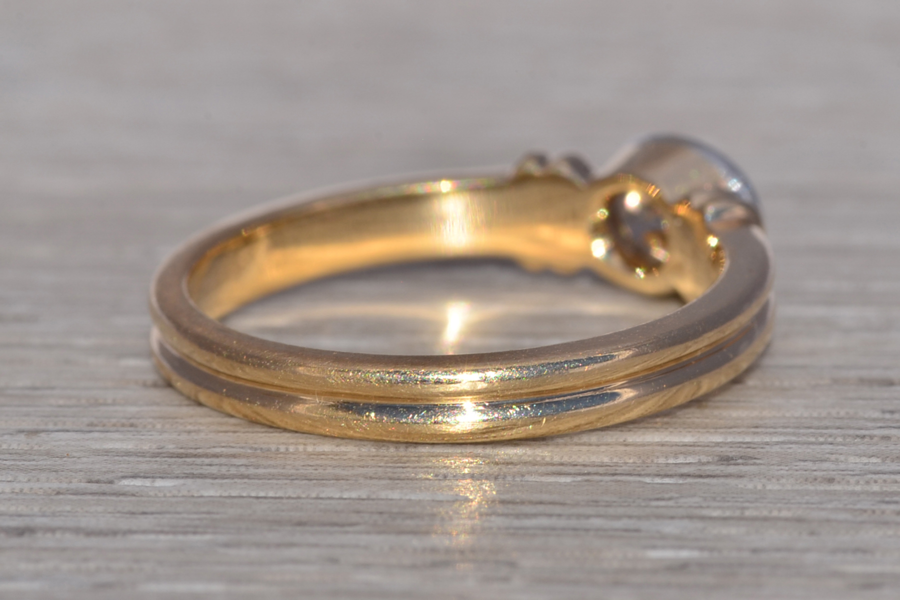 The Meridian Bezel: Natural Diamond Ring in Two-Tone Gold - Image 5