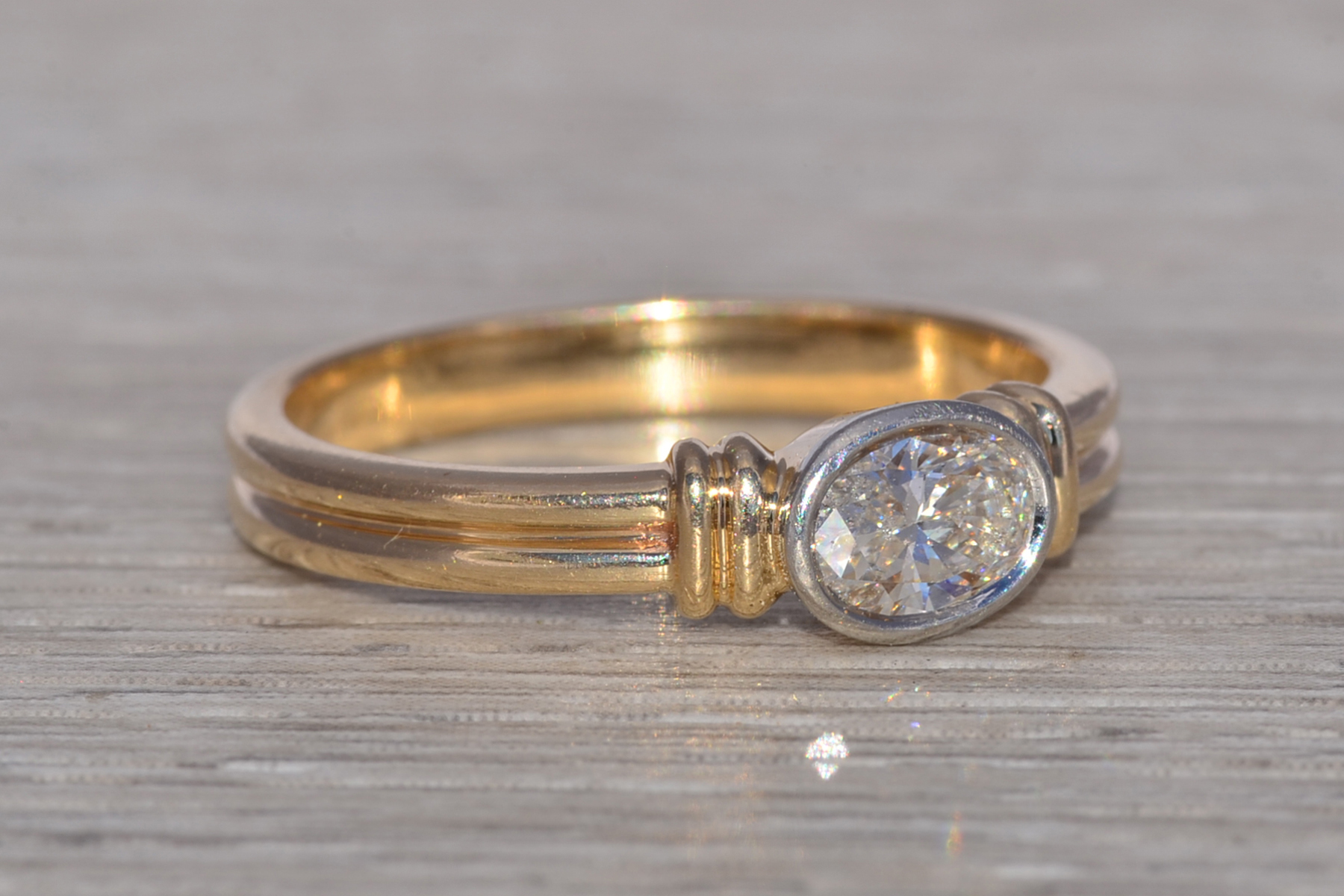 The Meridian Bezel: Natural Diamond Ring in Two-Tone Gold - Image 6