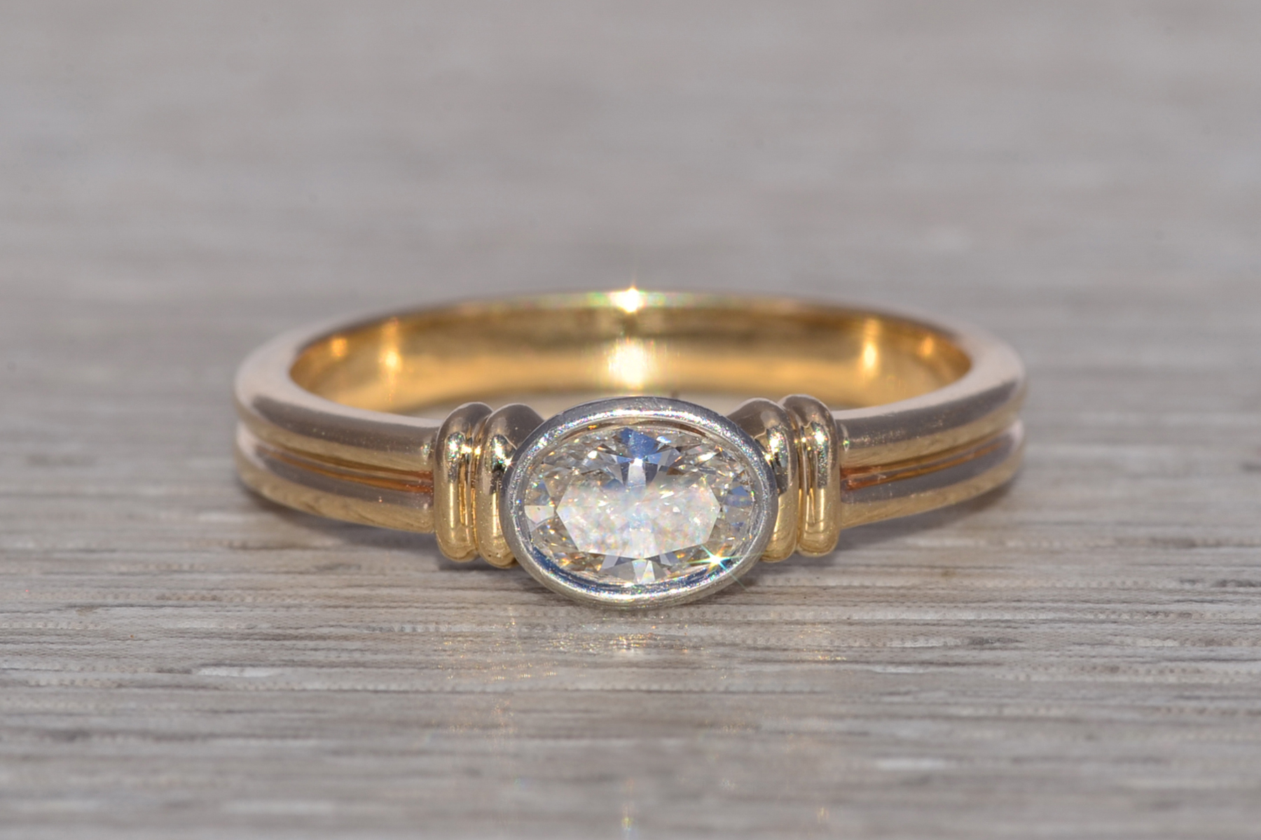 The Meridian Bezel: Natural Diamond Ring in Two-Tone Gold - Image 7