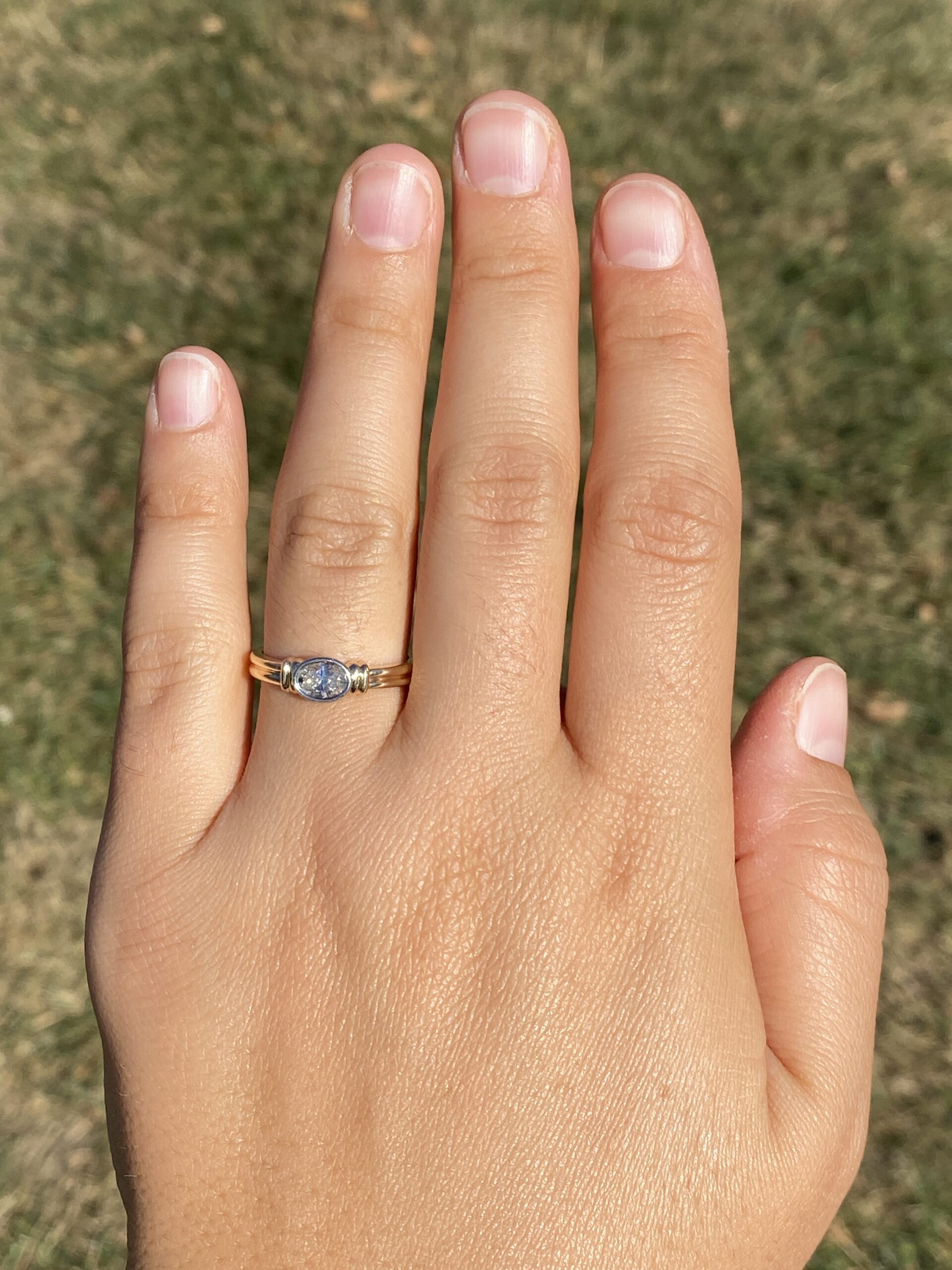 The Meridian Bezel: Natural Diamond Ring in Two-Tone Gold - Image 8