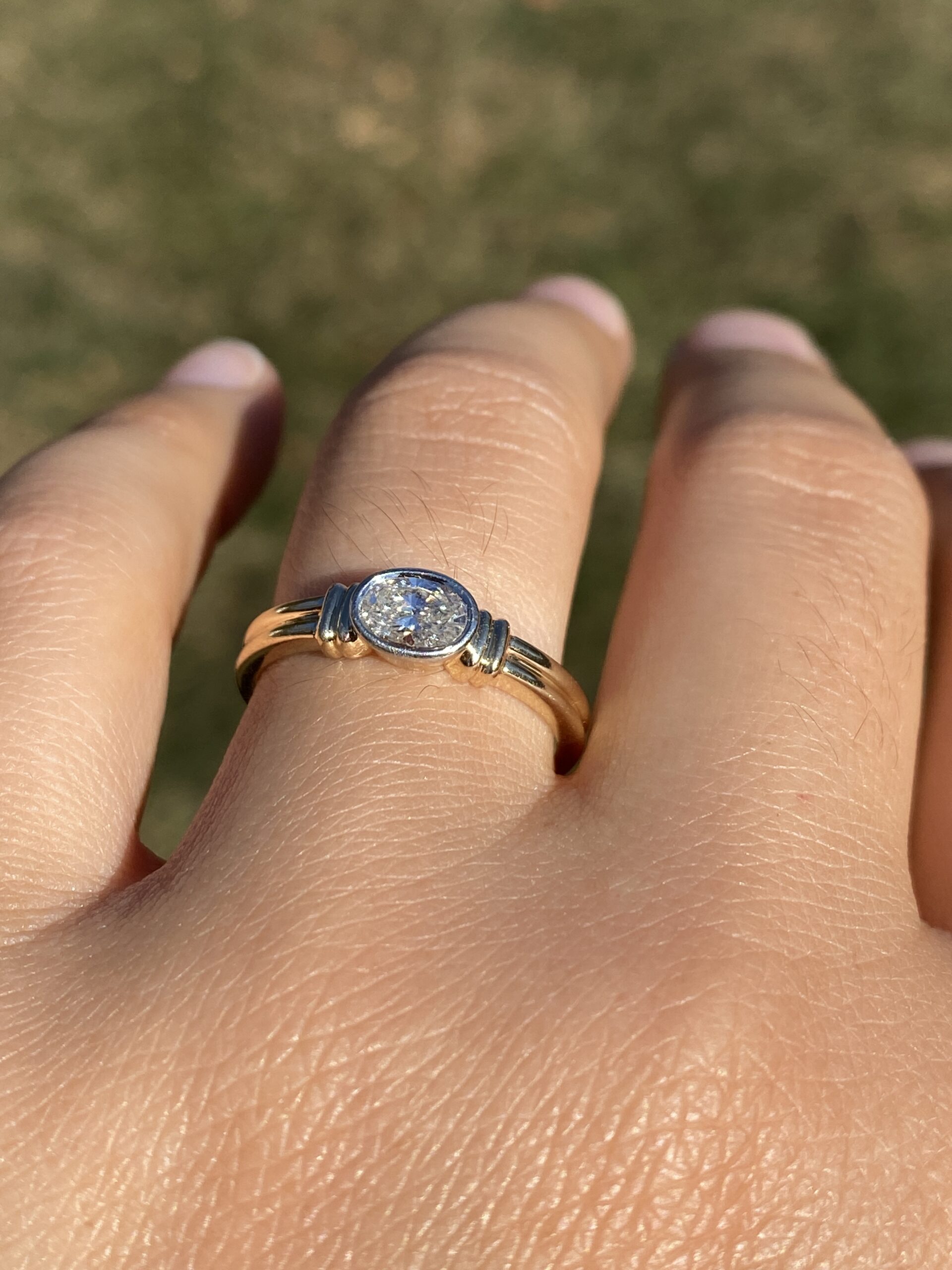 The Meridian Bezel: Natural Diamond Ring in Two-Tone Gold - Image 10