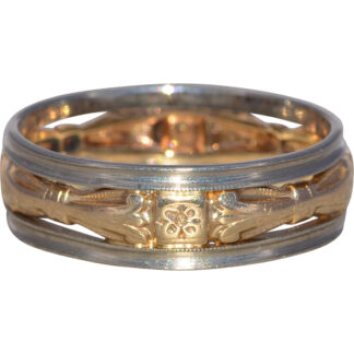 The Gilded Passage: Antique Two-Tone Gold Band