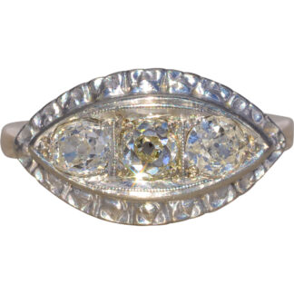 The Marquise Horizon: Old Mine Cut Natural Diamond Ring in Yellow Gold