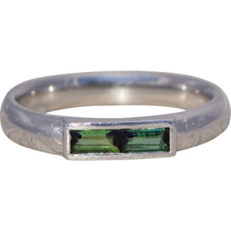 The Verde Duet: Green Tourmaline Ring in Platinum