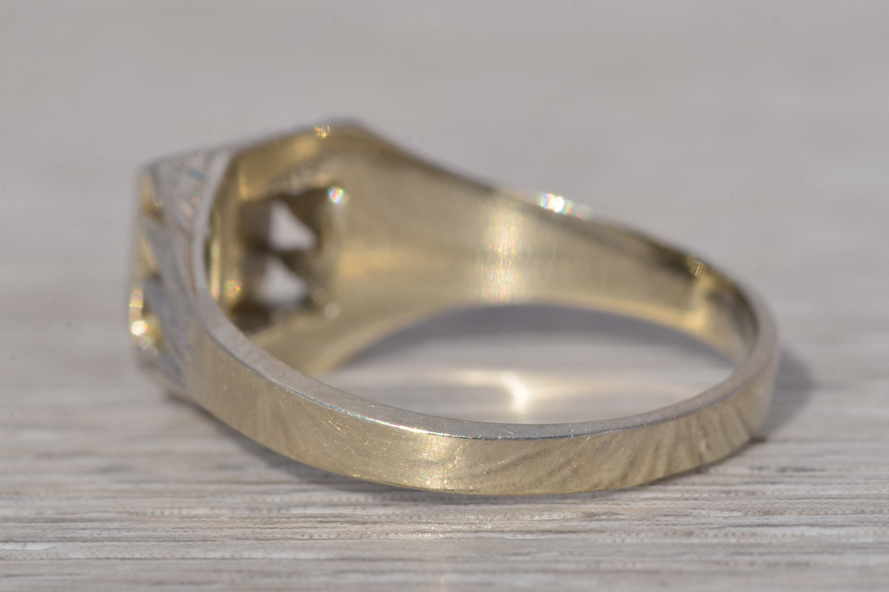The Gilded Regent: Men’s Natural Diamond Art Deco Engagement Ring in White Gold - Image 4