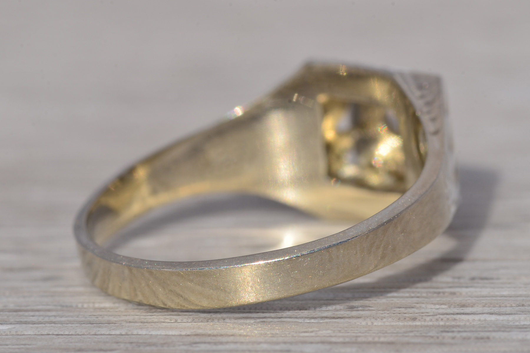 The Gilded Regent: Men’s Natural Diamond Art Deco Engagement Ring in White Gold - Image 5