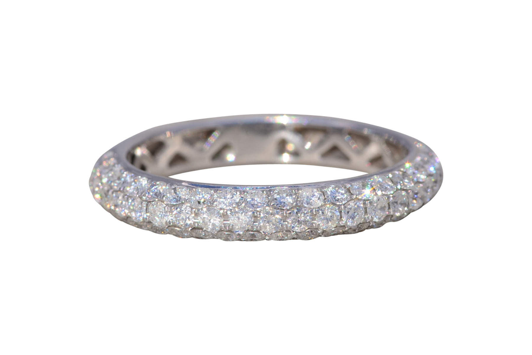 The Radiant Arc: Pave Natural Diamond Band in White Gold