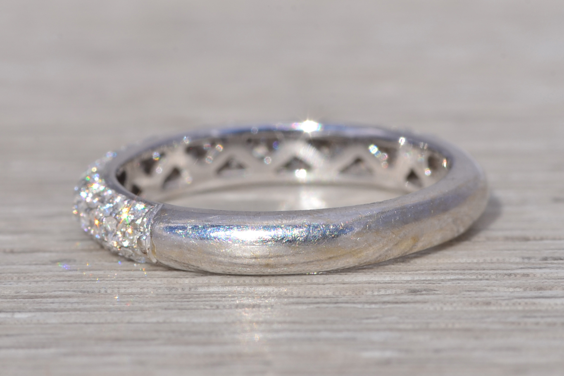The Radiant Arc: Pave Natural Diamond Band in White Gold - Image 4