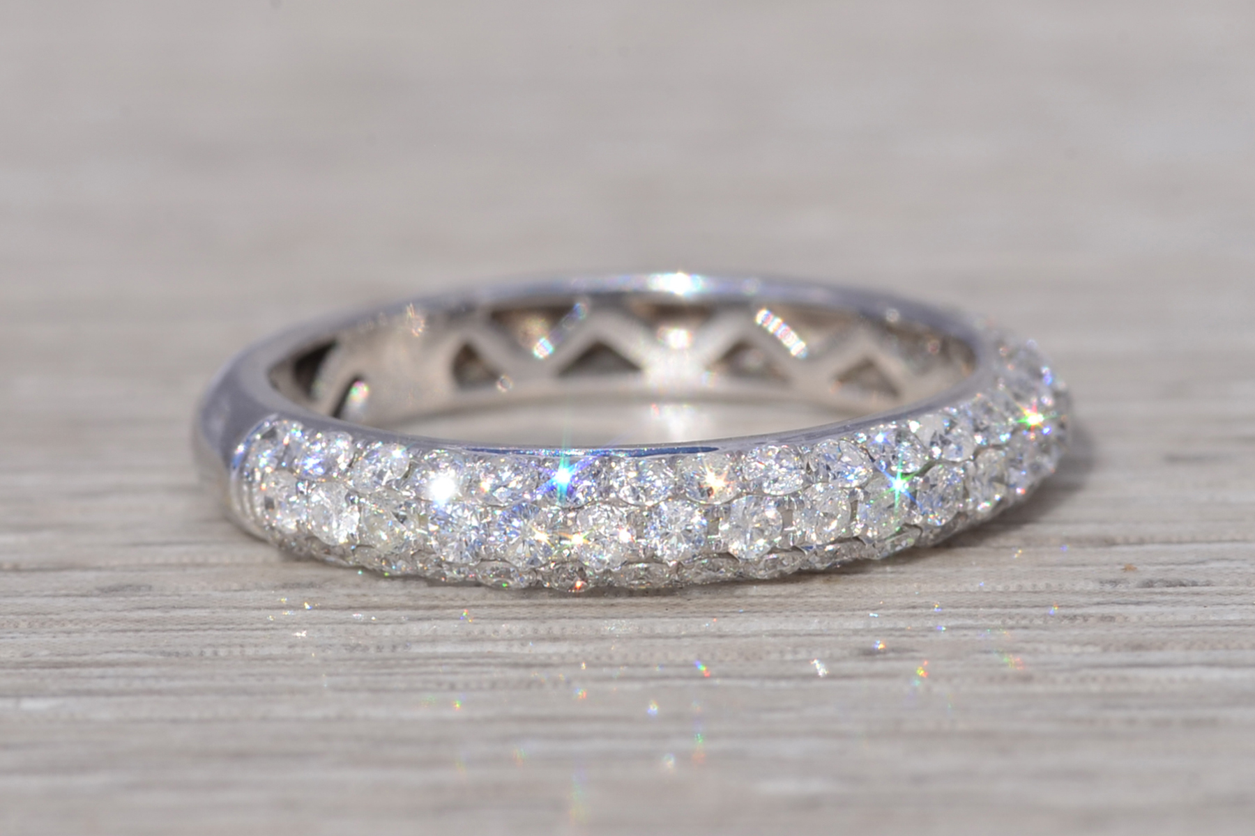 The Radiant Arc: Pave Natural Diamond Band in White Gold - Image 6