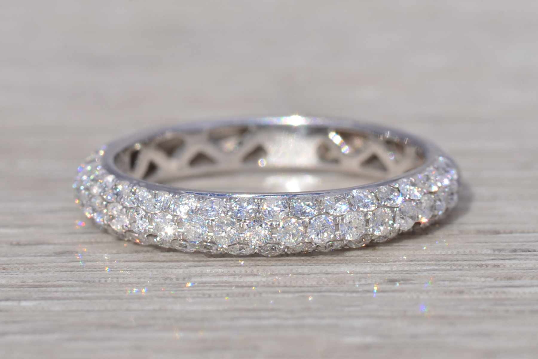 The Radiant Arc: Pave Natural Diamond Band in White Gold - Image 7
