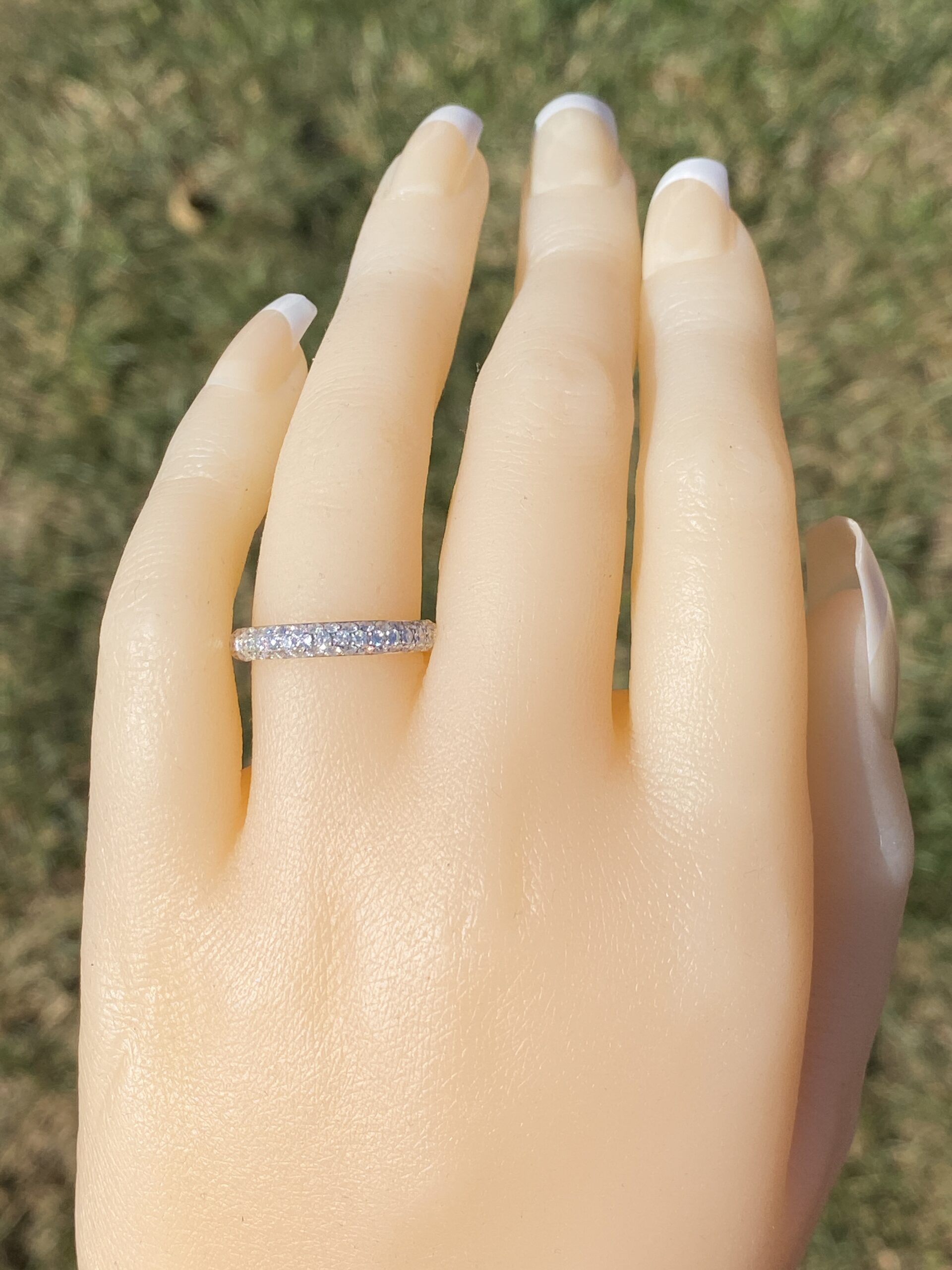 The Radiant Arc: Pave Natural Diamond Band in White Gold - Image 8