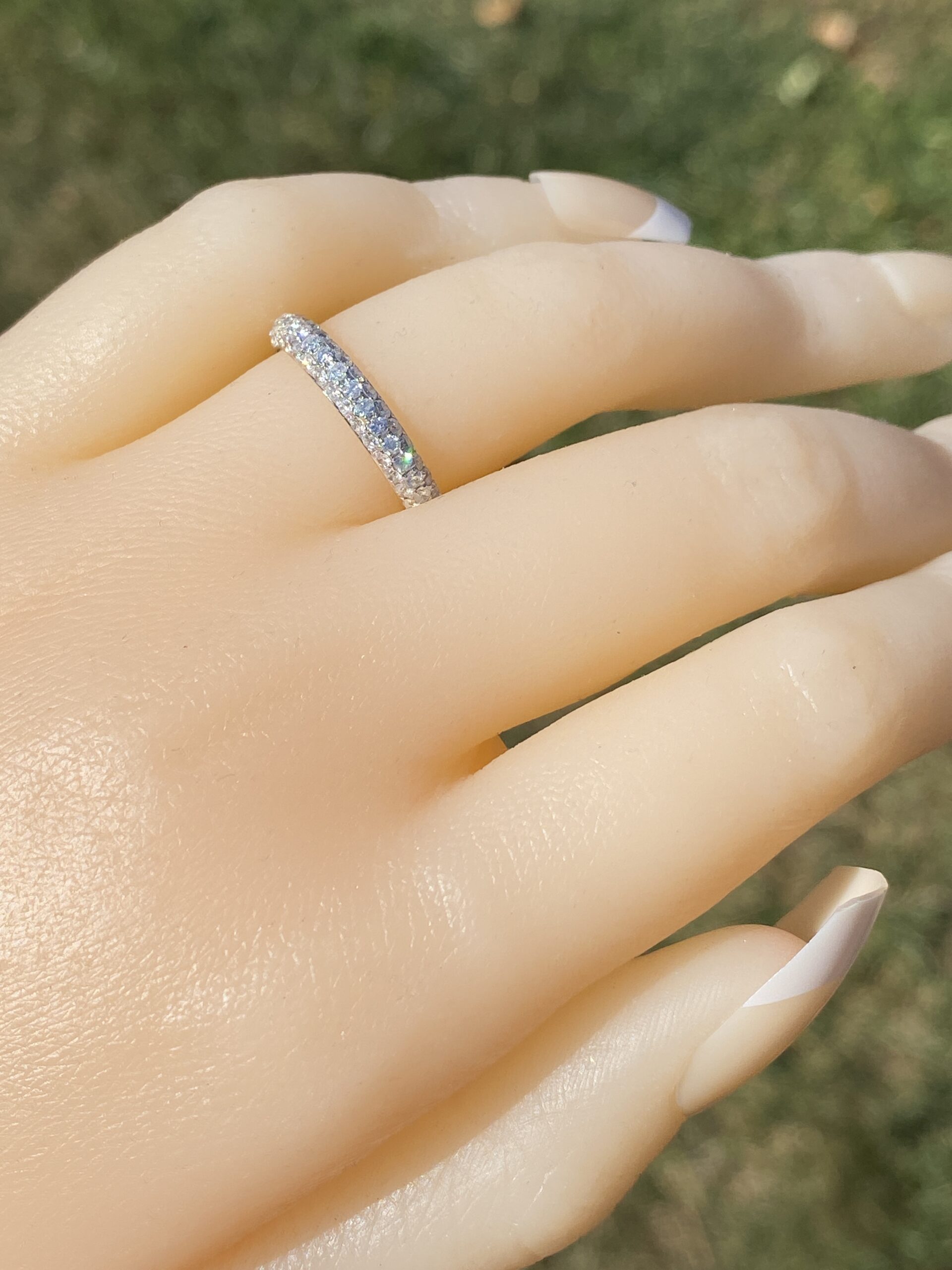The Radiant Arc: Pave Natural Diamond Band in White Gold - Image 9