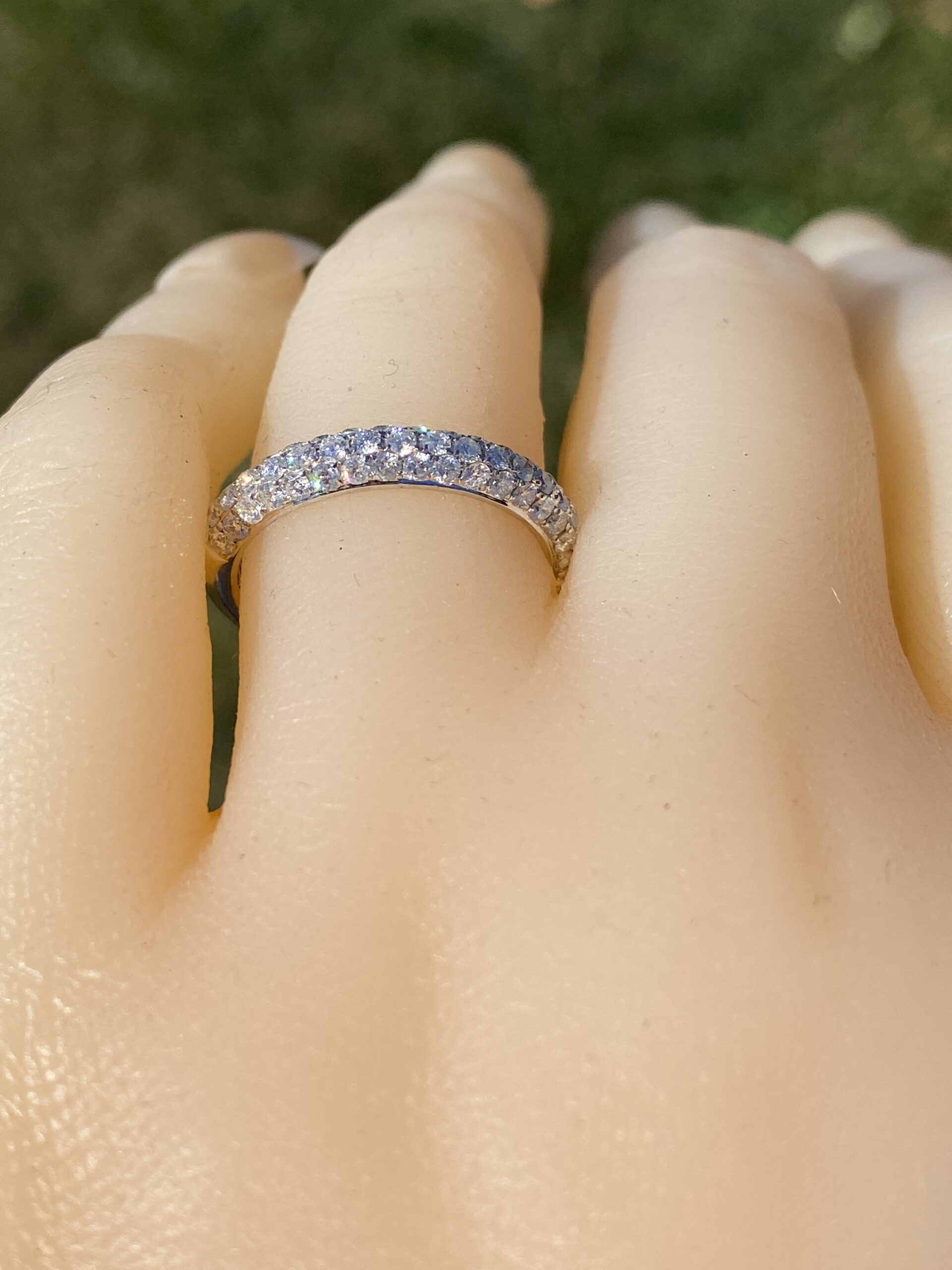 The Radiant Arc: Pave Natural Diamond Band in White Gold - Image 10