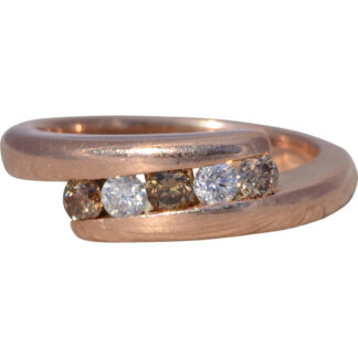 The Mocha Arc: Natural Diamond Ring in Rose Gold