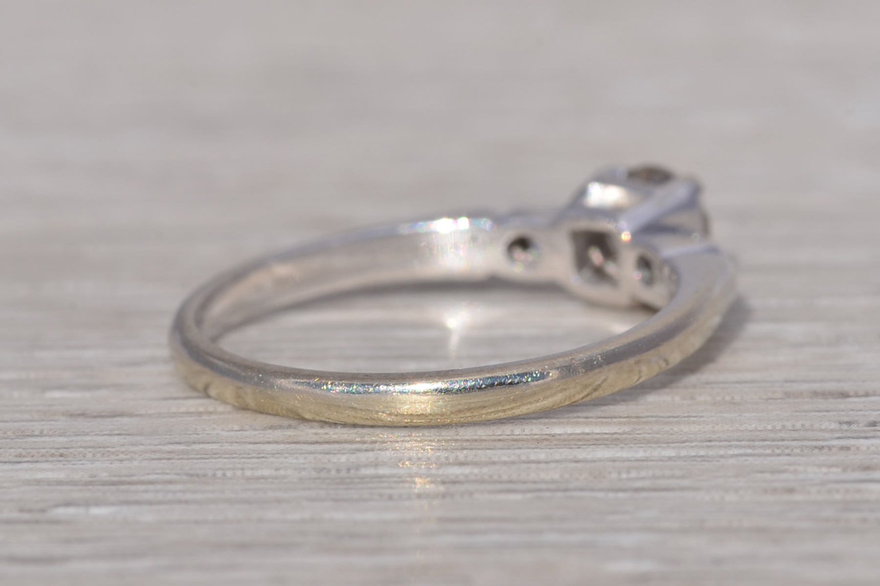 The Heirloom Classic: Old Mine Cut Natural Diamond Engagement Ring in White Gold - Image 5