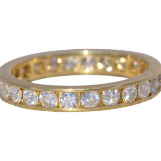 The Golden Continuum: Natural Diamond Eternity Band in Yellow Gold