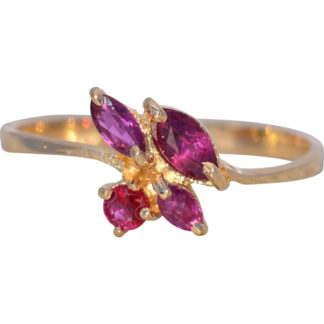The Crimson Petal: Ruby Ring in Yellow Gold