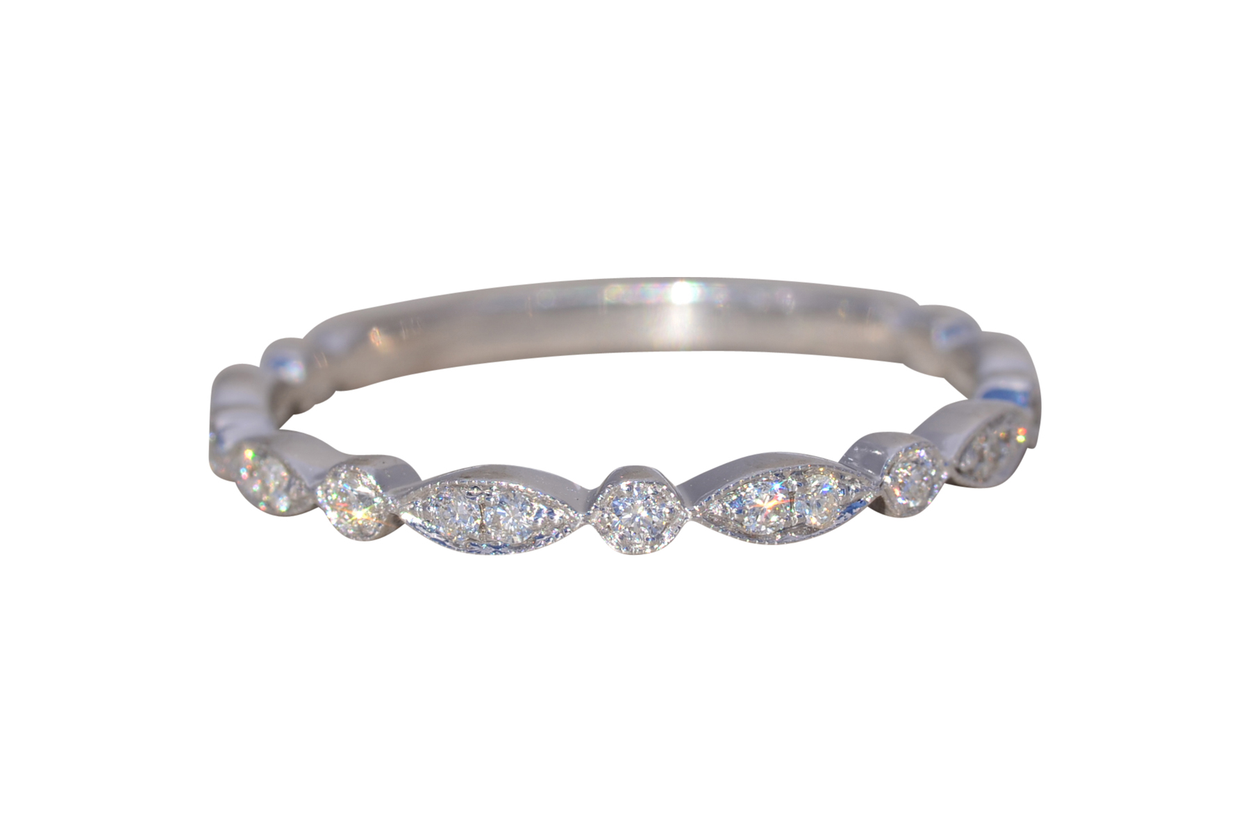 The Whispering Vine: Natural Diamond Band in White Gold
