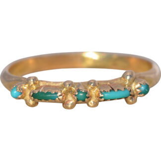 The Zuni Horizon: Turquoise Ring in Yellow Gold