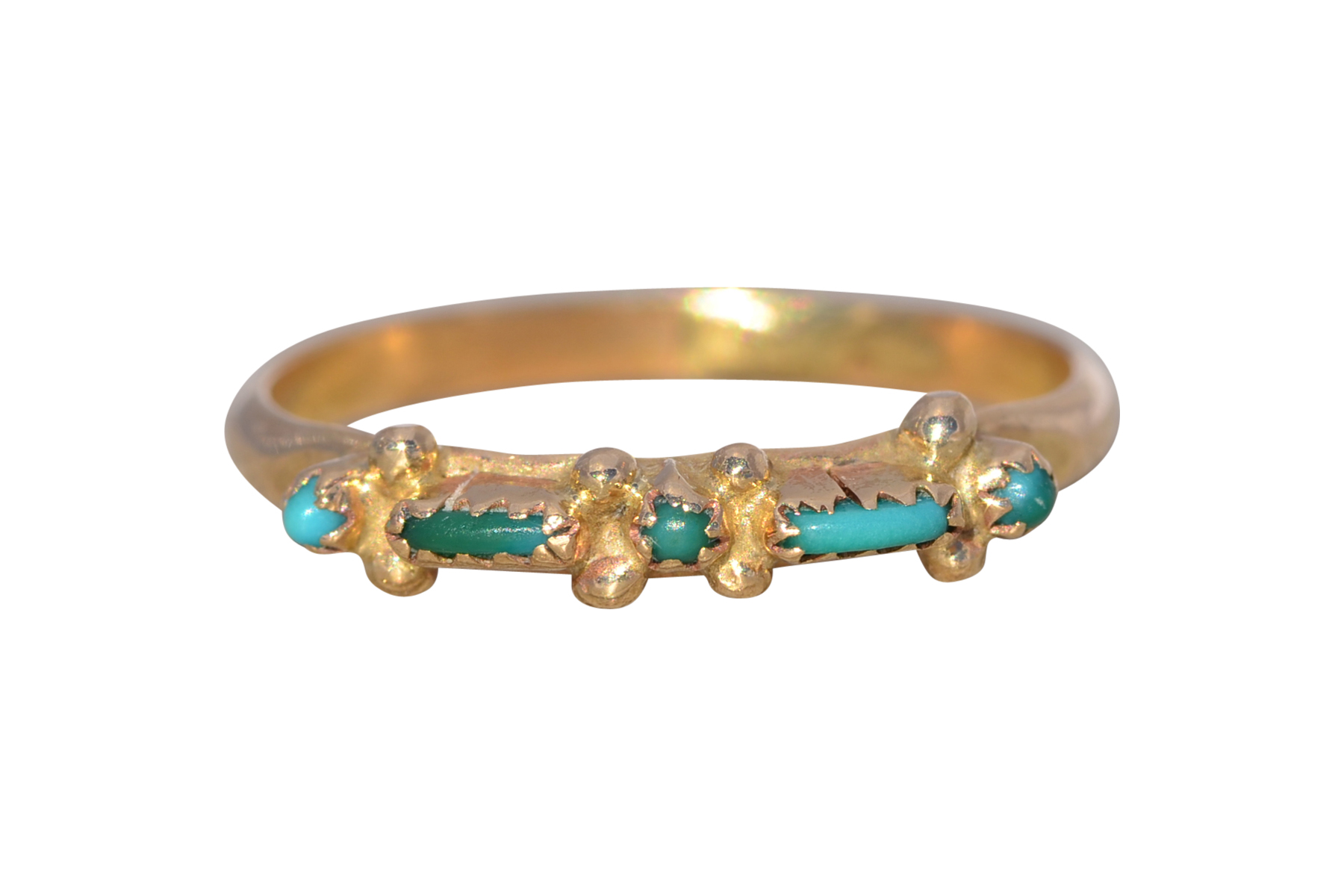 The Zuni Horizon: Turquoise Ring in Yellow Gold