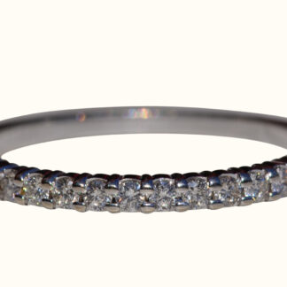 The Elizaville:  Ladies 14K White Gold Diamond Half Eternity Band