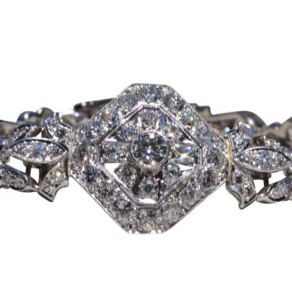 SOLD - The Ryer Island:  Antique Platinum and White Gold Diamond Bracelet