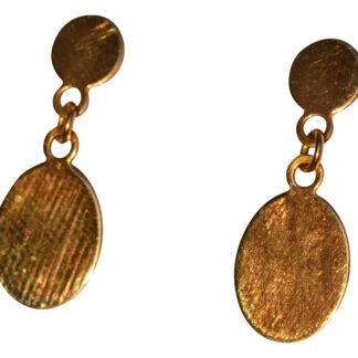 SOLD - The 25th Avenue: Yellow Gold Disk Dangler Earrings