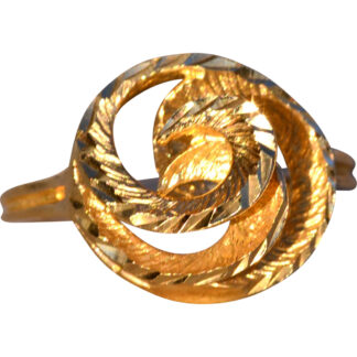 SOLD - The 57th Street: Fibonacci Diamond Cut Spiraled Yellow Gold Ring