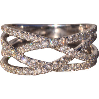 The 48th Avenue: Signed Natural Diamond Crossover Ring
